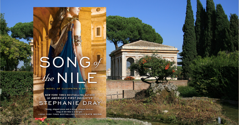 Book cover of Song of the Nile set on a background of the Palatine Hill