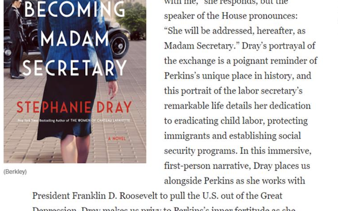 The Washington Post includes Becoming Madam Secretary in their list of Best New Historical Fiction